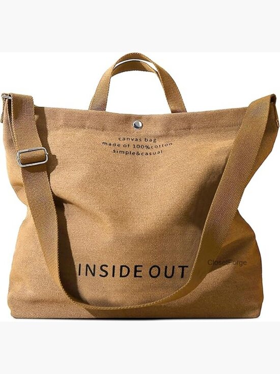 Handbags - Large Canvas Tote Bag Crossbody Shoulder Bag Heavy Duty 16oz Cotton